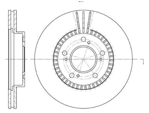 Диск тормозной вентилируемый G-brake  GR-02144