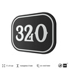 Номерок на дверь квартиры 320, для кабинета, офиса, шильдик 9 х 7 см, черный, Айдентика Технолоджи