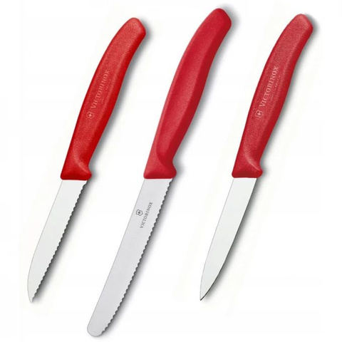 Набор ножей кухонных Victorinox, 3 предмета, красный (6.7111.3)