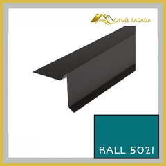 Планка торцевая для гибкой черепицы 100х20*65*10мм 0.45мм RALL 5021-Водная синь 2м