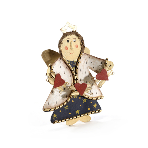 ЕЛОЧНАЯ ИГРУШКА METAL ANGEL WHITE BLUE