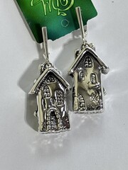 Домики (серьги из серебра)