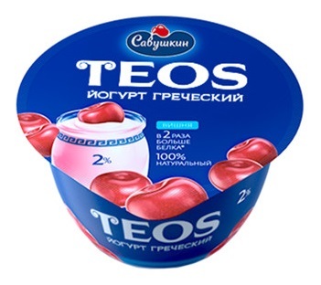 Йогурт "Теос" Греческий 140г. Вишня Савушкин продукт - купить не дорого ...
