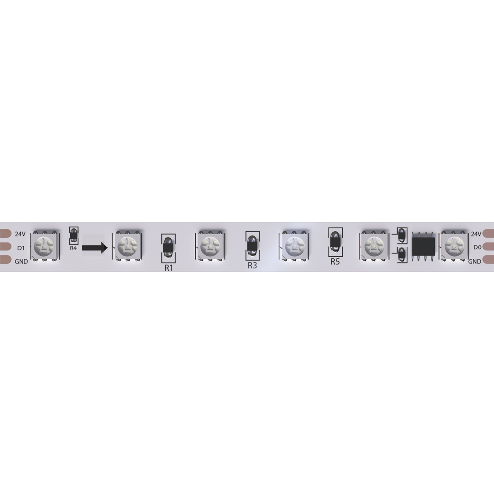 Светодиодная лента 24V 14,4W/m RGB 5м Arte Lamp SPI A2406010-05-RGB