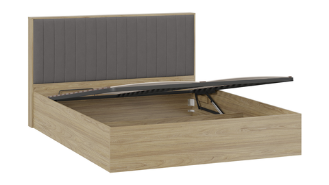 Кровать Сэнди с подъемным механизмом двуспальная 160/200 вяз благородный / велюр графит