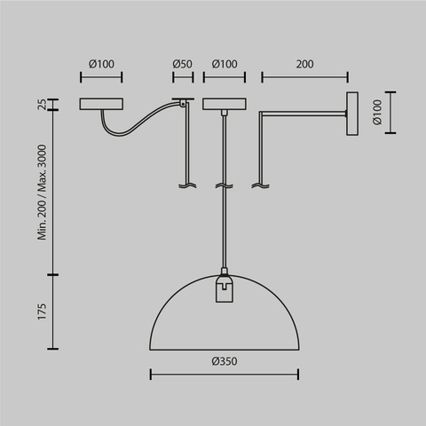 Подвесной светильник Maytoni Basic colors MOD168PL-01GR