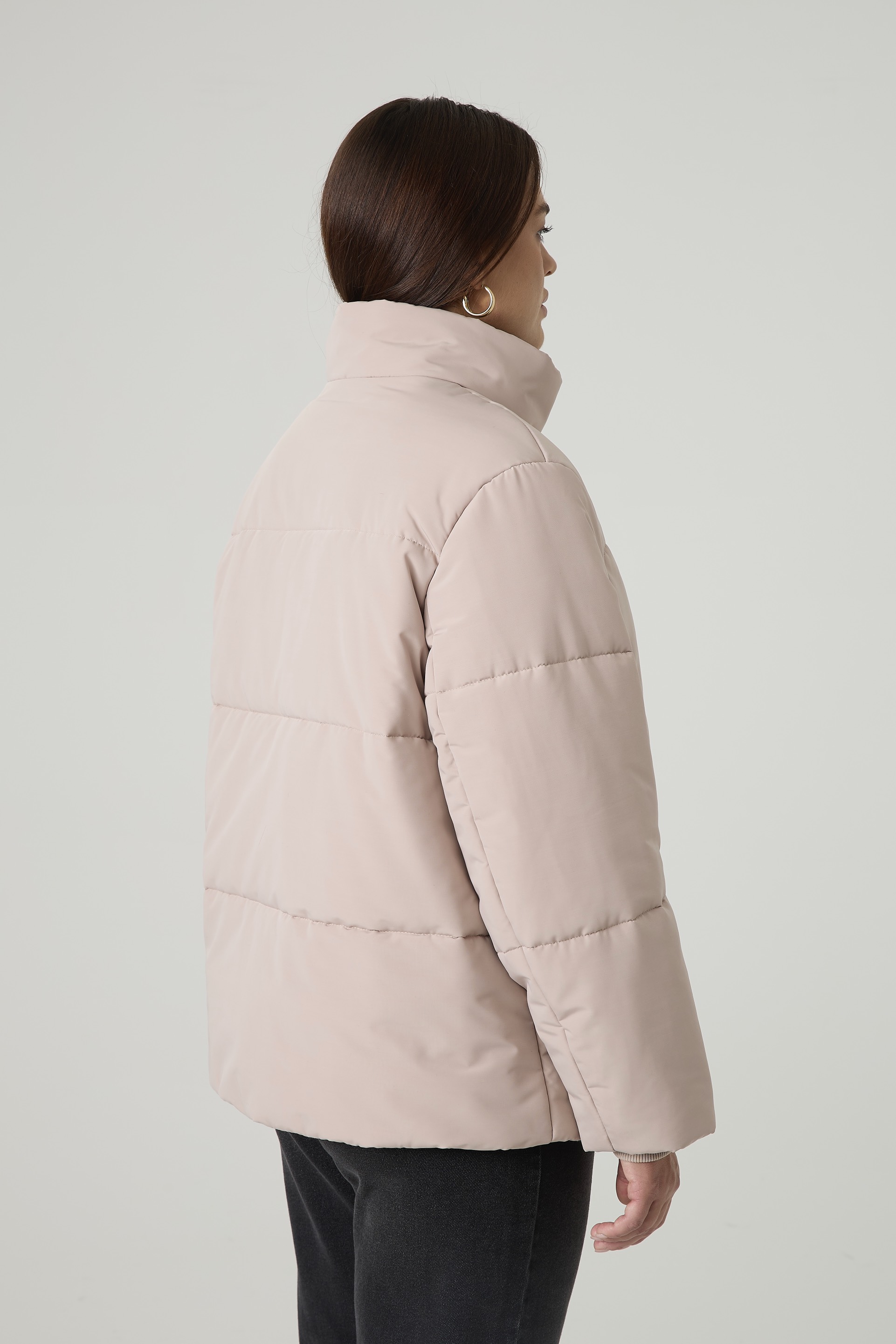 Куртка укороченная стеганая, бежевый