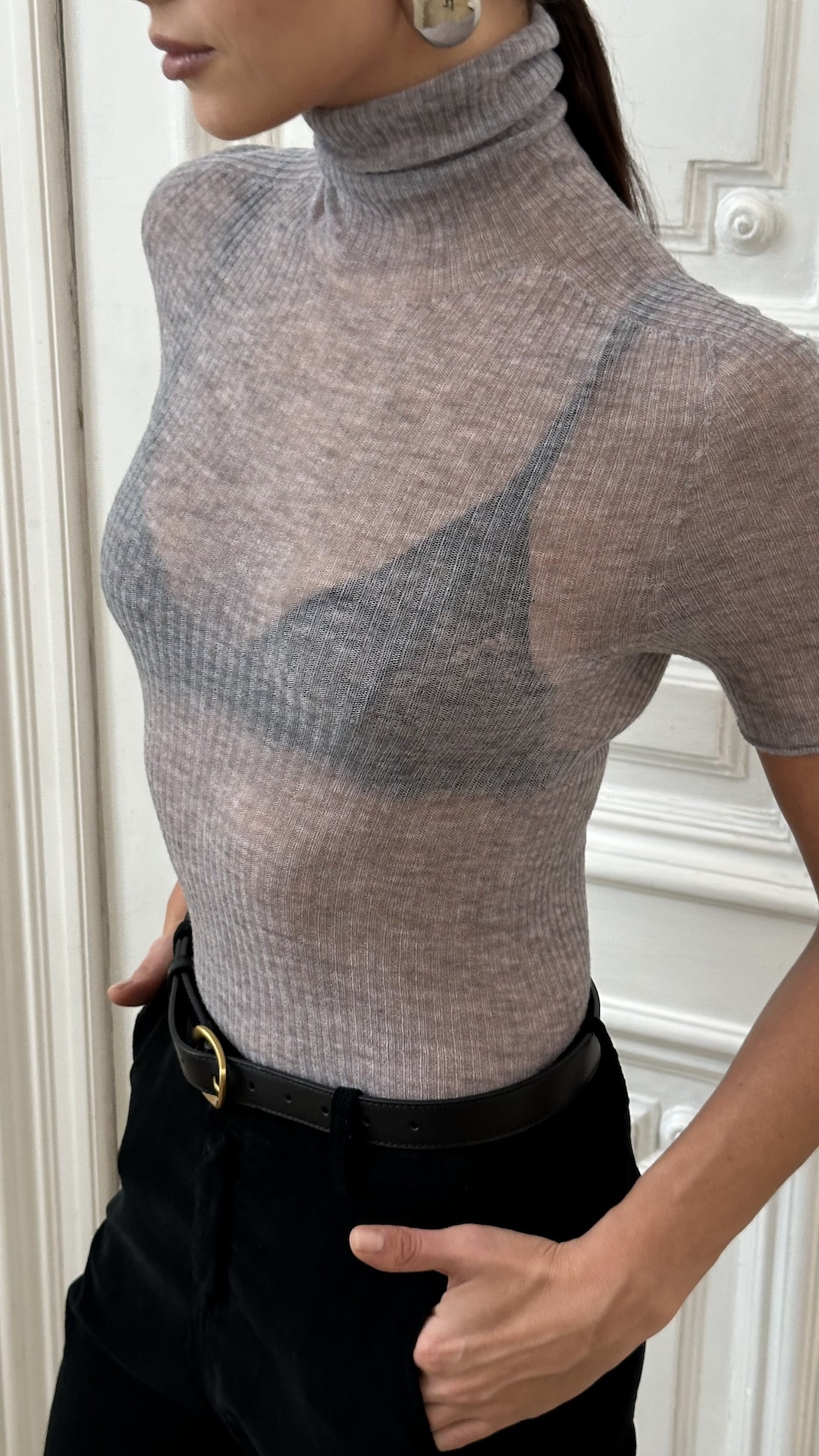 Тонкий джемпер в рубчик из чистой шерсти PREMIUM QUALITY