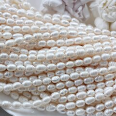 Жемчуг натуральный речной, рис, 8,5-11,3 мм, 1 нить, Ж026