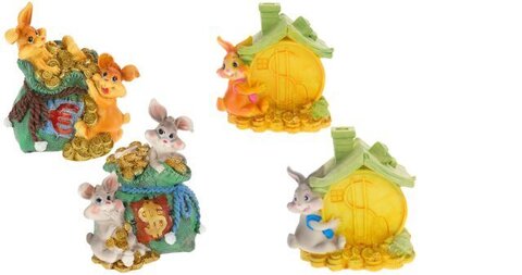 Копилка Веселые зайки, в ассортименте