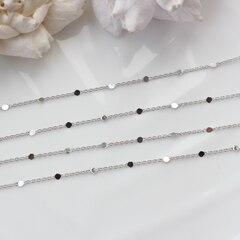 Цепочка с монетками, тонкая, 1,8*1,1 мм, родий, 1 м, А012