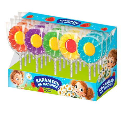 КОНФИТРЕЙД SWEET BAR Карамель на палочке в форме цветка 1кор*20бл*30шт, 14гр
