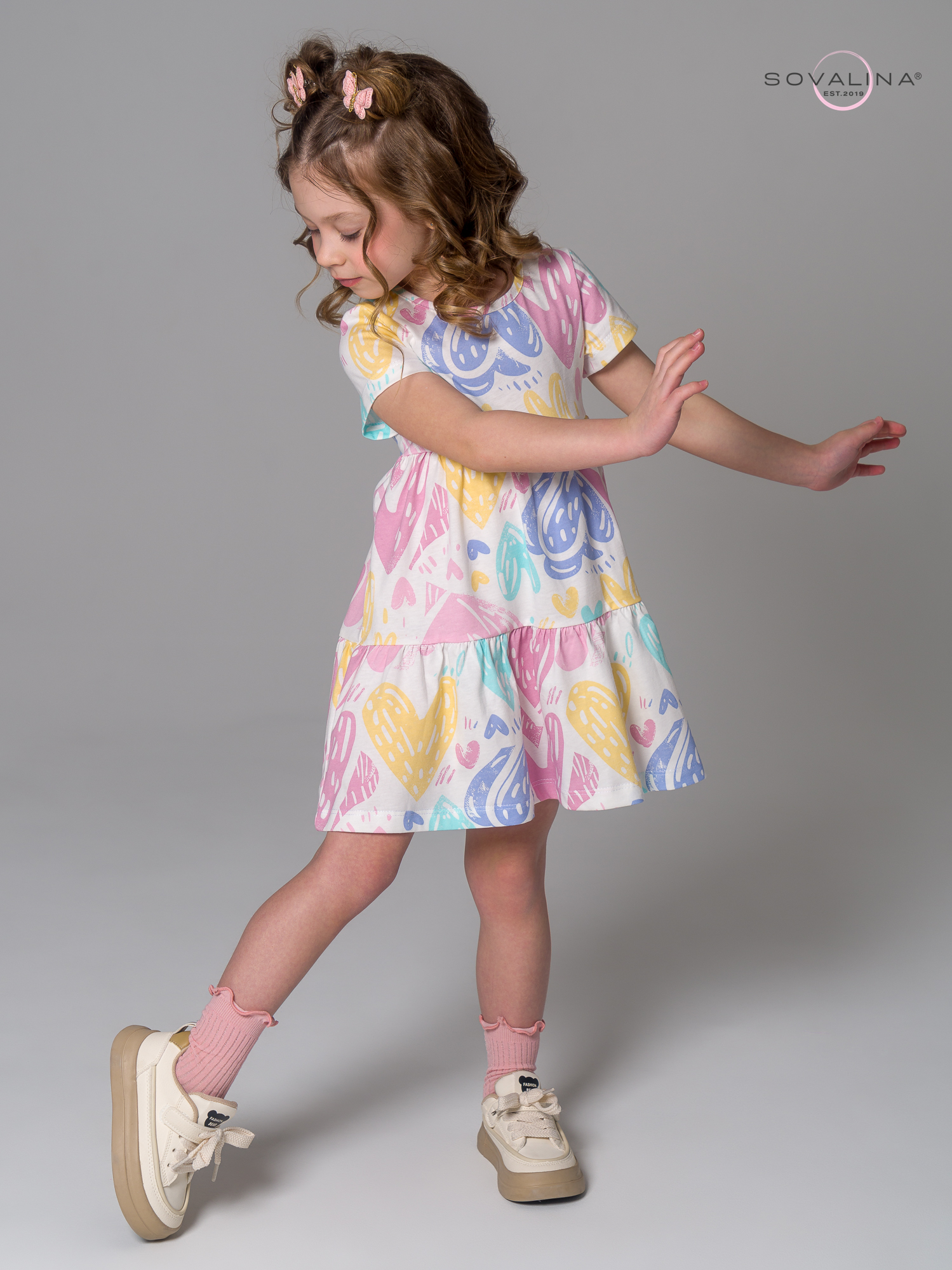 Платье Тия акварельные сердечки