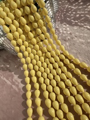 Нить бусин для украшений Капля 9,5х13,5мм, "Майорка-Сливочная" (имитация)