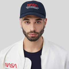 Бейсболка Alpha Industries Nasa Worm Logo Cap Rep. Blue (Синяя)