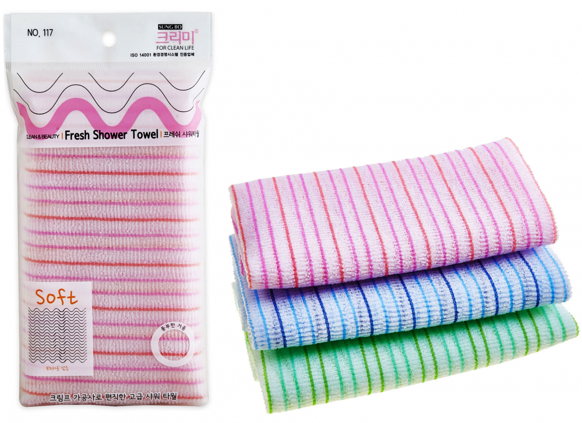 Корейская мочалка для тела. Sung bo Cleamy clean&Beauty Pure Cotton SHOWERTOWEL 28х100. SB clean&Beauty Daily Shower Towel мочалка для душа (28х90). SB clean&Beauty мочалка для душа (28х100) Fresh Shower Towel 1шт. SB clean&Beauty мочалка для душа (28х100) Pure Cotton SHOWERTOWEL 1шт.