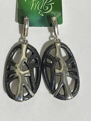 Паутина (серьги из серебра)