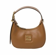 Кожаная женская сумка-хобо Miu Miu коричневый