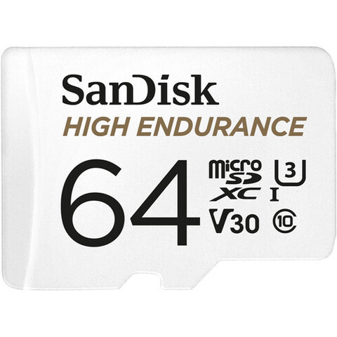Карта памяти SanDisk 64GB High Endurance microSDHC + SD Adapter White