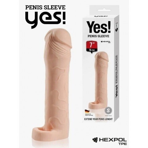 Насадка-удлинитель Yes! с втулкой, S, длина 18 см, диаметр 4.5 см