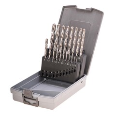 Набор сверл по металлу 1-10мм 19шт DIN338 HSS-G 135° LH-Левые (пл. кейс) H-Tools 214214LiROHT