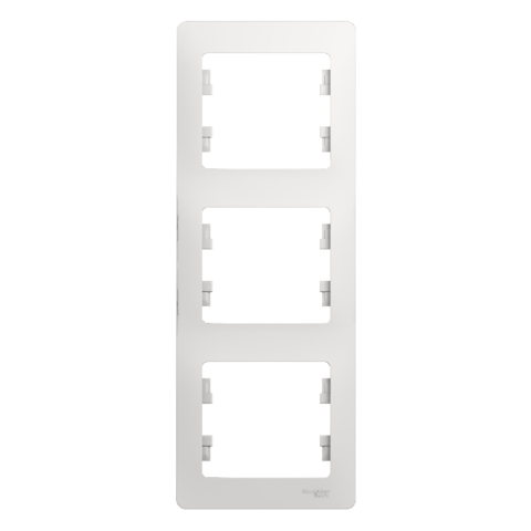 Рамка на 3 поста, вертикальная. Цвет Белый. Schneider Electric Glossa. GSL000107