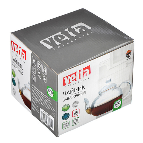 Чайник заварочный Vetta 600 мл, с металлическим фильтром, стекло купить 1