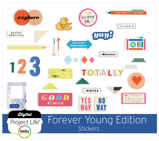 Набор чипборда  Forever young для Project Life