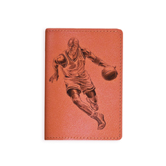 Обложка на паспорт "Баскетболист", рыжая