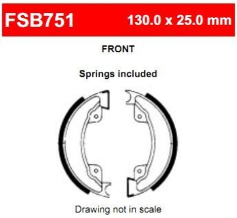 FSB751 Тормозные колодки барабанные MOTO, коробка 2 шт