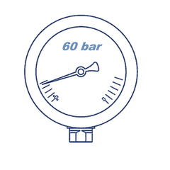 Манометр глицериновый D63 G1/4 - 60 Bar - радиальное подключение VERSO