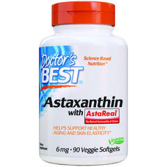 Doctor's Best, Astaxanthin with AstaReal, 6 mg, 90 Veggie Softgels
