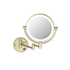 Aquatek AQ4912BG AQ4912BG зеркало косметическое настенное с подсветкой 5х, шлиф. золото фото