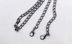 Цепочка для сумки с карабинами, ш. 8 мм, L 120 см, тёмный никель