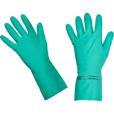 Перчатки латексные Vileda Professional Многоцелевые повышенная прочность зеленые (размер 8.5-9, L, артикул производителя 100757)
