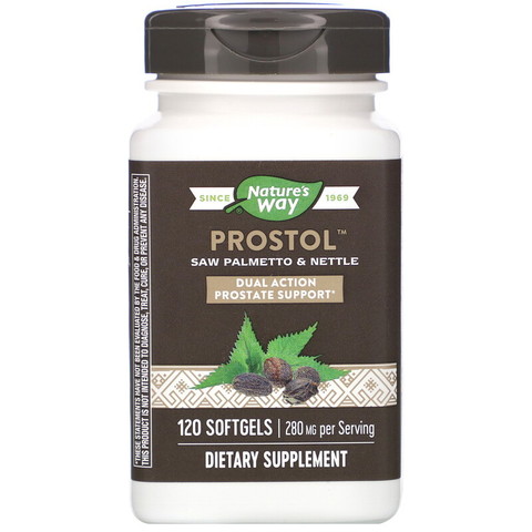 Nature's Way, Prostol, Saw Palmetto & Nettle, 280 mg, 120 Softgels