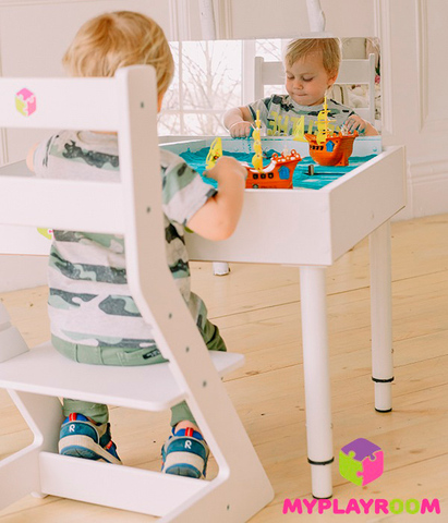 Растущий стульчик MYPLAYROOM™ к песочнице, белый 7