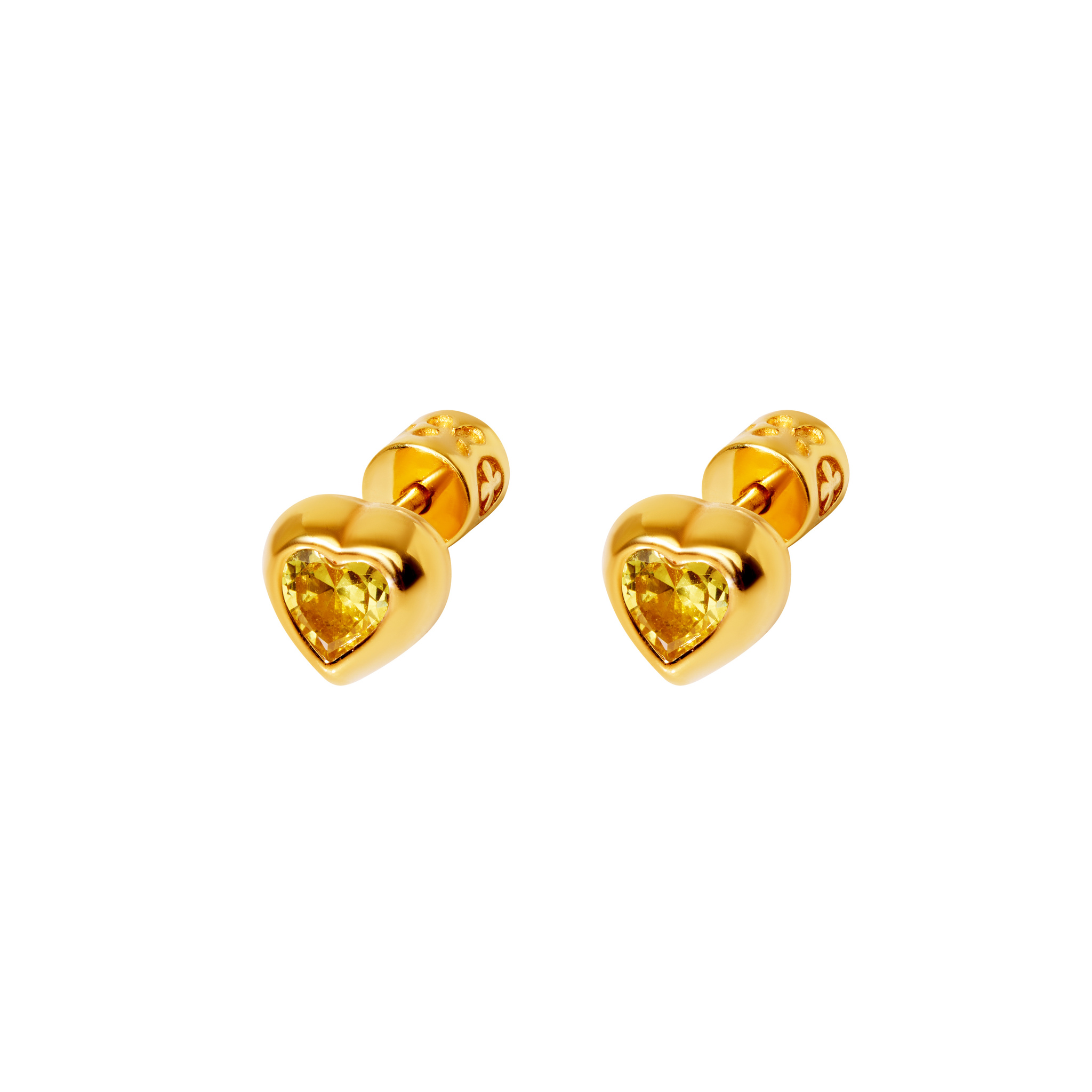 

Серьги Gold Heart With Gem Earrings - Yellow