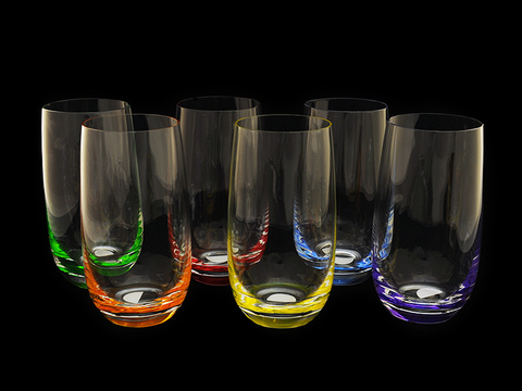 Набор из 6 стаканов цветное дно «Rainbow»