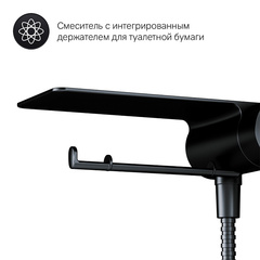 Смеситель с гигиеническим душем и полкой, черный, AM.PM LIKE - F0202622