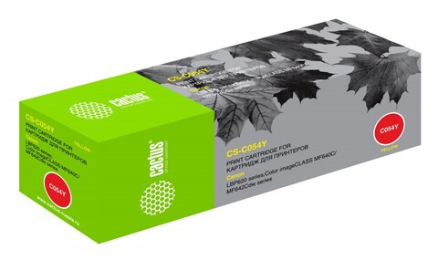 Картридж лазерный Cactus CS-C054Y 054 Y желтый (1200стр.) для Canon LBP 621Cw, 623Cdw, 641Cw, 643Cdw