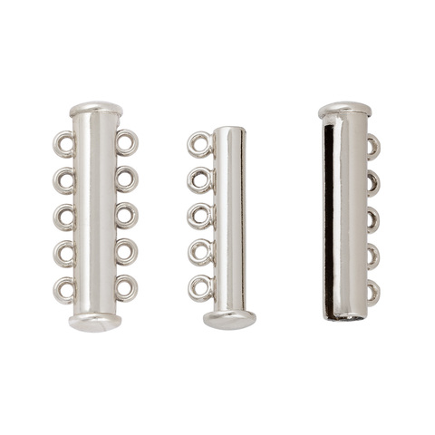 Замок-слайдер магнитный Zlatka диаметр 10*30мм, под серебро, 1шт.