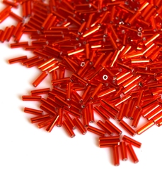 Стеклярус 6мм Миюки, 0010 Flame Red Silver Lined