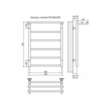 Полотенцесушитель электрический Terminus Контур П6 500x700, ТЭН HT-1 300W, левый/правый