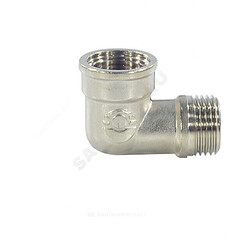 Угольник латунь никель переходной Ду 20 (3/4") ВР/НР VALFEX VF.092.N.034