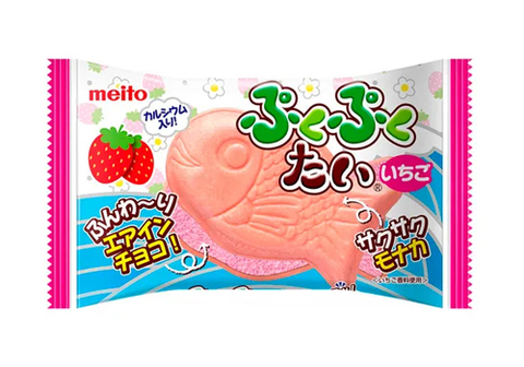 Вафельное печенье Тайяки с клубничным шоколадом, 16.5г