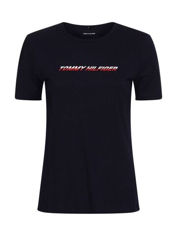 Женская теннисная футболка Tommy Hilfiger Regular Graphic C-NK Tee SS - desert sky