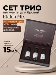 Набор пигментов для бровей ТРИО для перманентного макияжа бровей