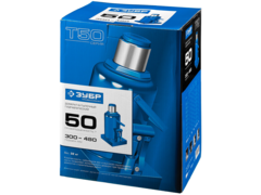 ЗУБР 50 т, 300 - 480 мм, бутылочный гидравлический домкрат, Профессионал (43060-50)