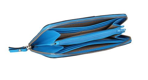 Кошелек Cross Color Time, кожа наппа, синий, 20 х 10,6 х 1,8 sm (AC508087-6)